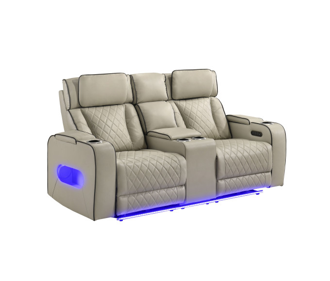 Regal Leather-gel Power Loveseat Cream Regal Leather-gel Power Loveseat Cream